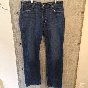 Polo Ralph Lauren Mens 38x34 (39x34) Ludlow Blue Denim Jeans Whiskered